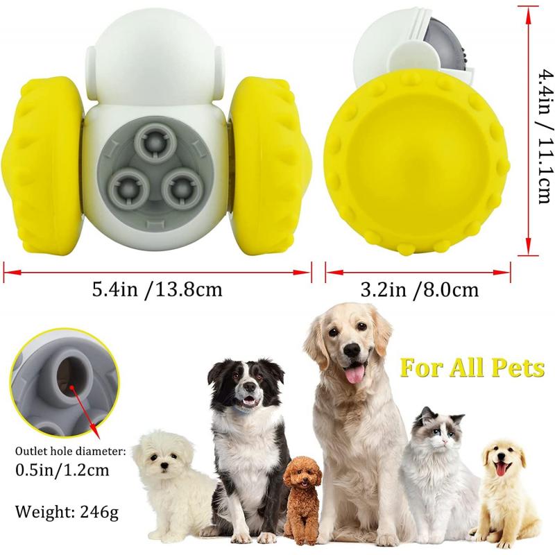 Interactive Treat Dispensing Toy for Dogs and Cats - Yellow