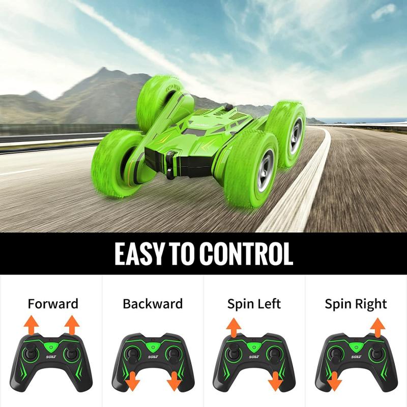 Remote Control Car with 360 Rotation - Green