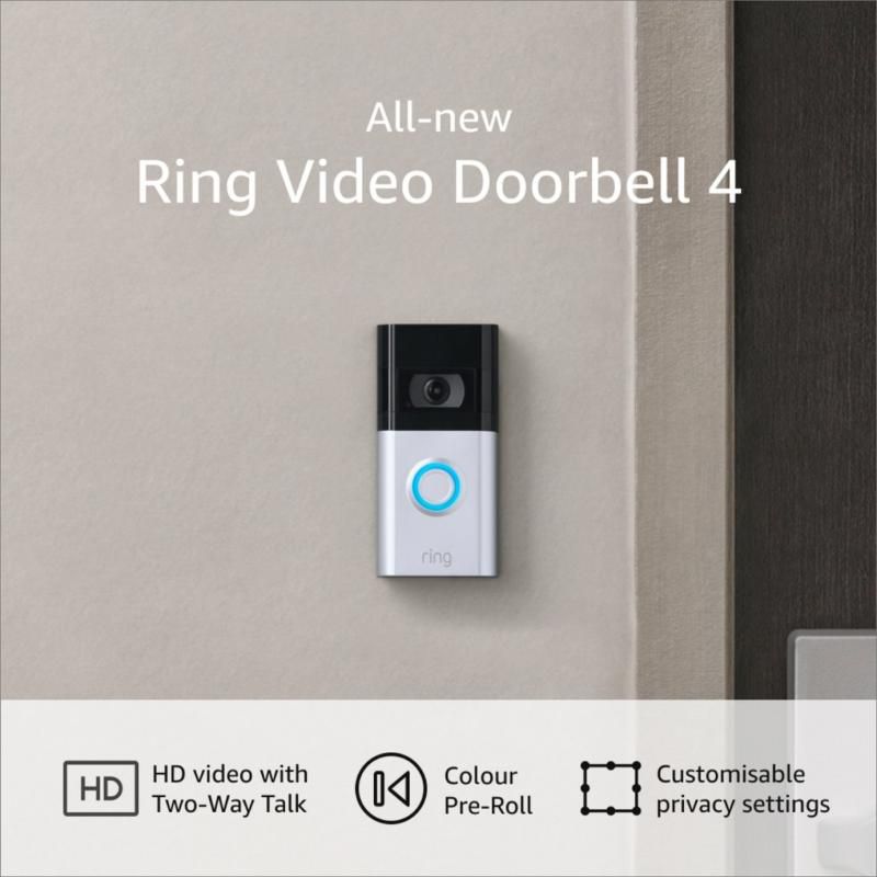 Ring 1080p HD Video Doorbell (4th) - Satin Nickel