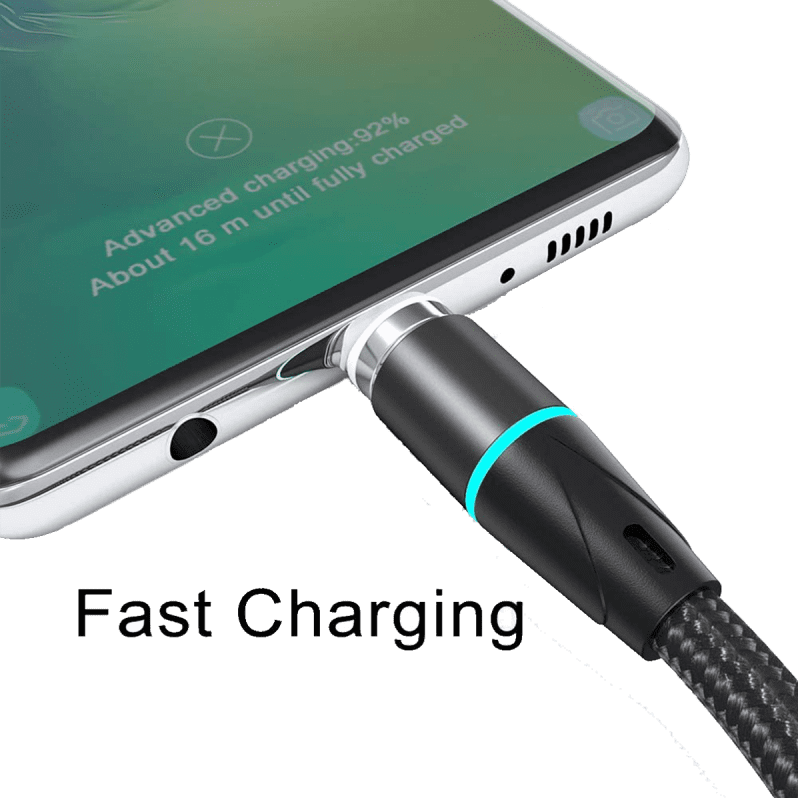 USB-C Magnetic Cable 3 Pack (Fast Charging, Support Data Transfer) -  1m Black