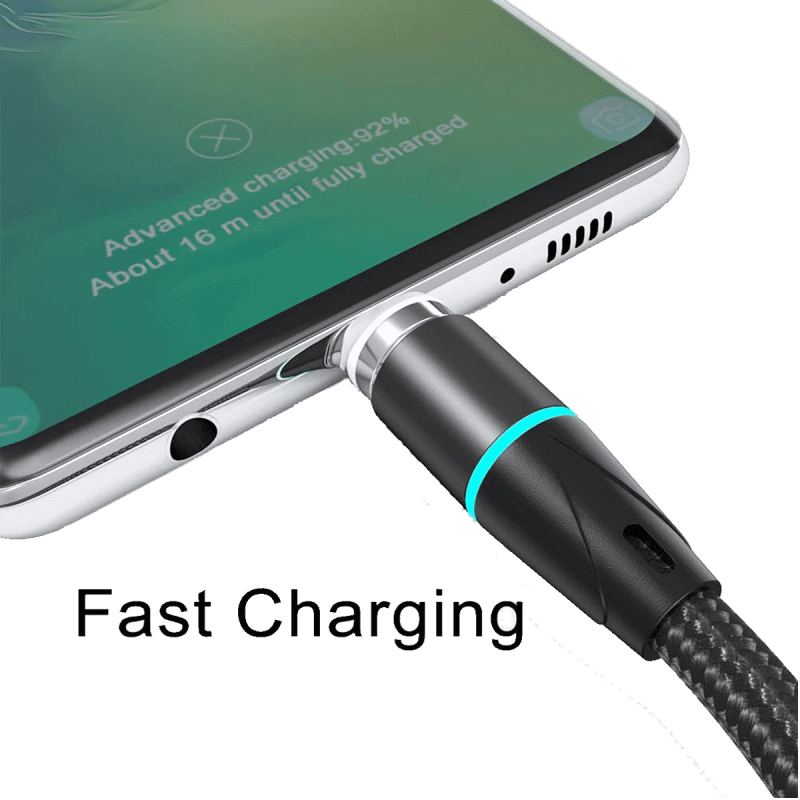 USB-C Magnetic Cable 3 Pack (Fast Charging, Support Data Transfer) -  1.5m Black