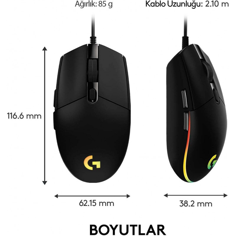 Logitech Gaming Mouse G102 LIGHTSYNC – Black