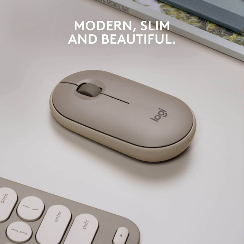 Logitech Pebble Wireless Mouse with Bluetooth - Sand