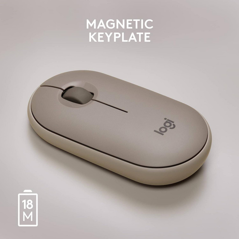 Logitech Pebble Wireless Mouse with Bluetooth - Sand
