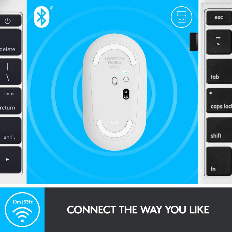 Logitech Pebble Wireless Mouse with Bluetooth - Off White