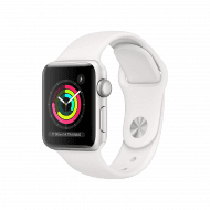 Apple Watch Series 3 (GPS, 38mm) Silver Aluminium Case with Sport Band - White
