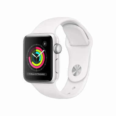 Apple Watch Series 3 (GPS, 42mm) Silver Aluminium Case with Sport Band - White