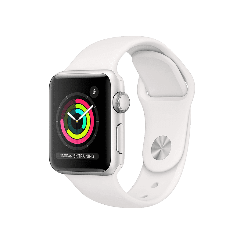 Apple Watch Series 3 (GPS, 38mm) Silver Aluminium Case with Sport Band - White