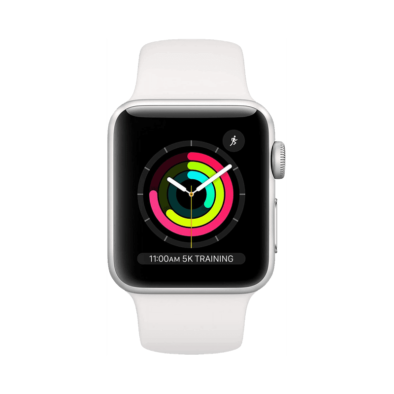 Apple Watch Series 3 (GPS, 38mm) Silver Aluminium Case with Sport Band - White