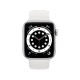 Renewed - Apple Watch Series 6 (GPS, 40mm) Silver Aluminium with Sports Band - White