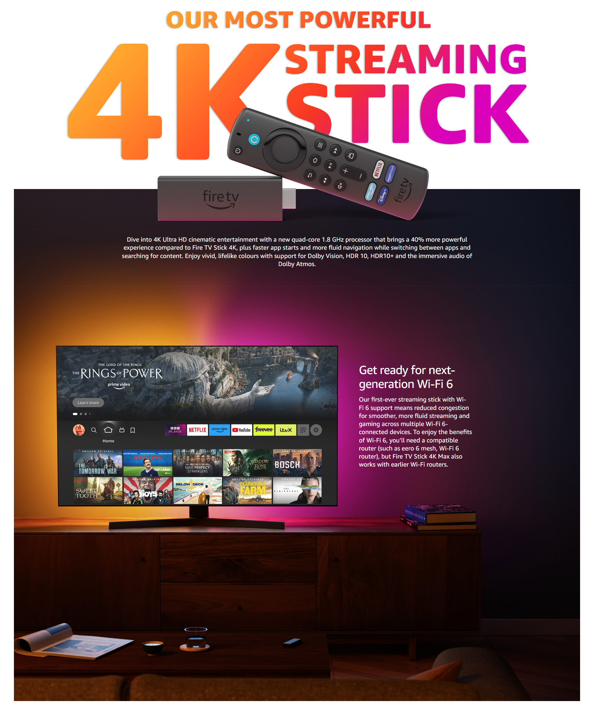 Fire TV Stick 4K Max with Dolby Vision and Dolby Atmos